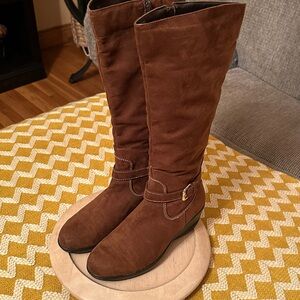 Women wedge knee high boots